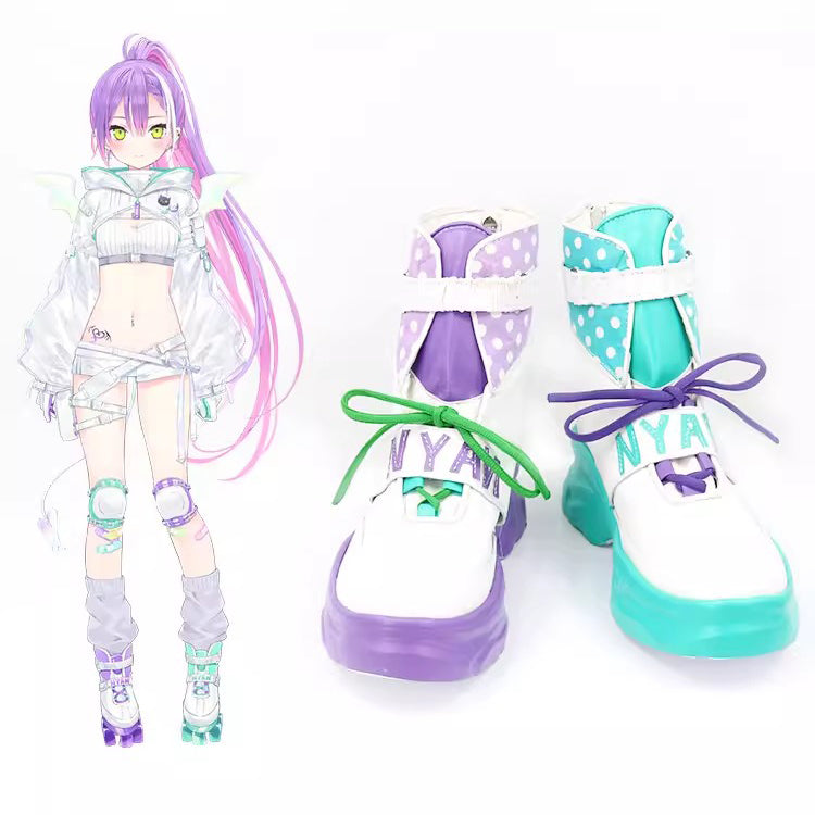 SBluuCosplay Anime Virtual YouTuber Tokoyami Towa Cosplay Shoes Custom Made Boots