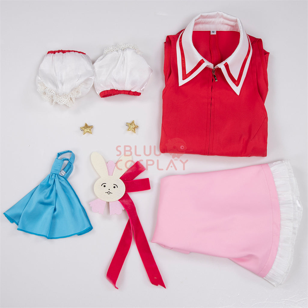 SBluuCosplay Anime Oshi no Ko Ai Hoshino Cosplay Costume Red Pink Skirt