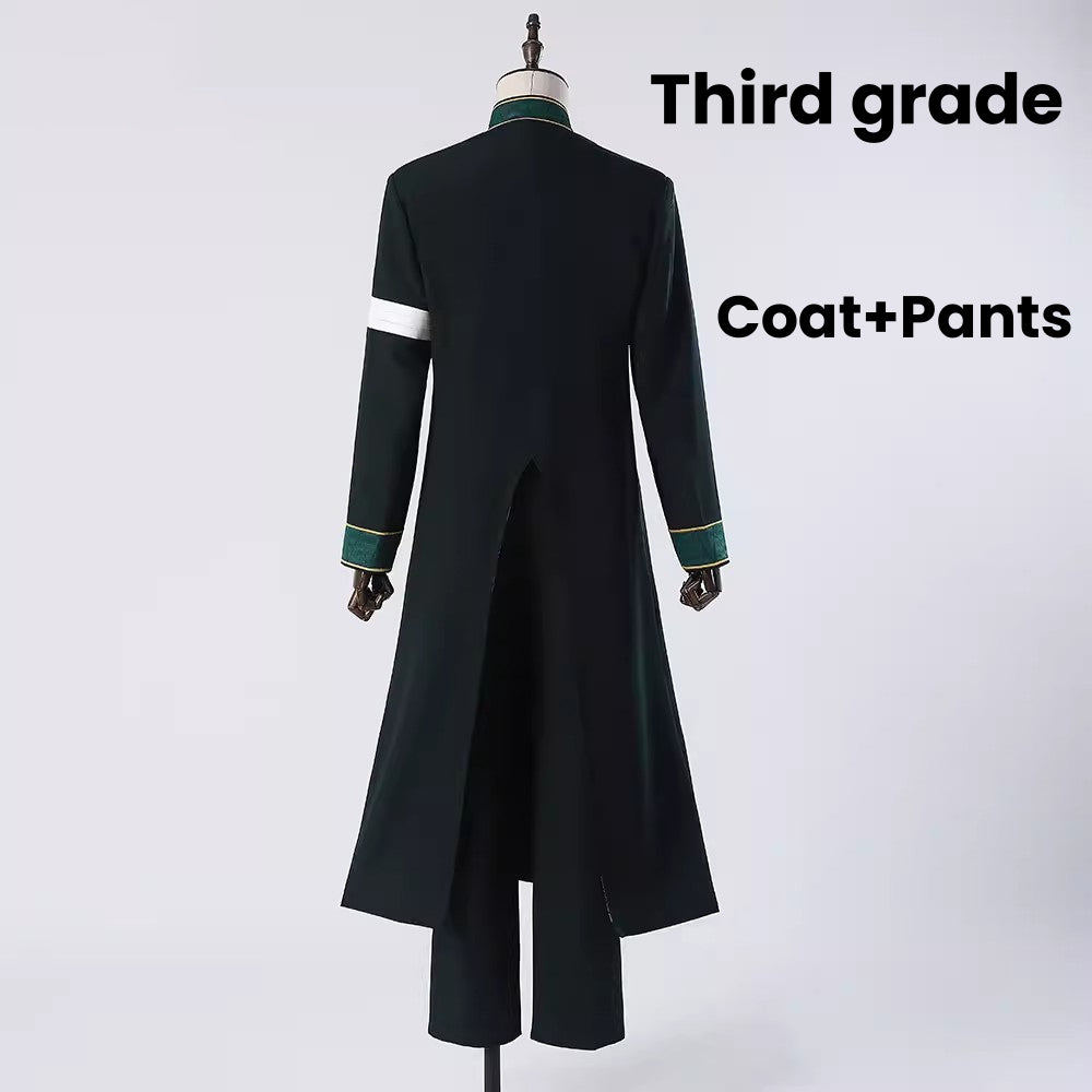 SBluuCosplay Anime Furin High School Hayato Suo Hajime Umemiya Haruka Sakura Cosplay Costume Green Long Coat Uniform Costume