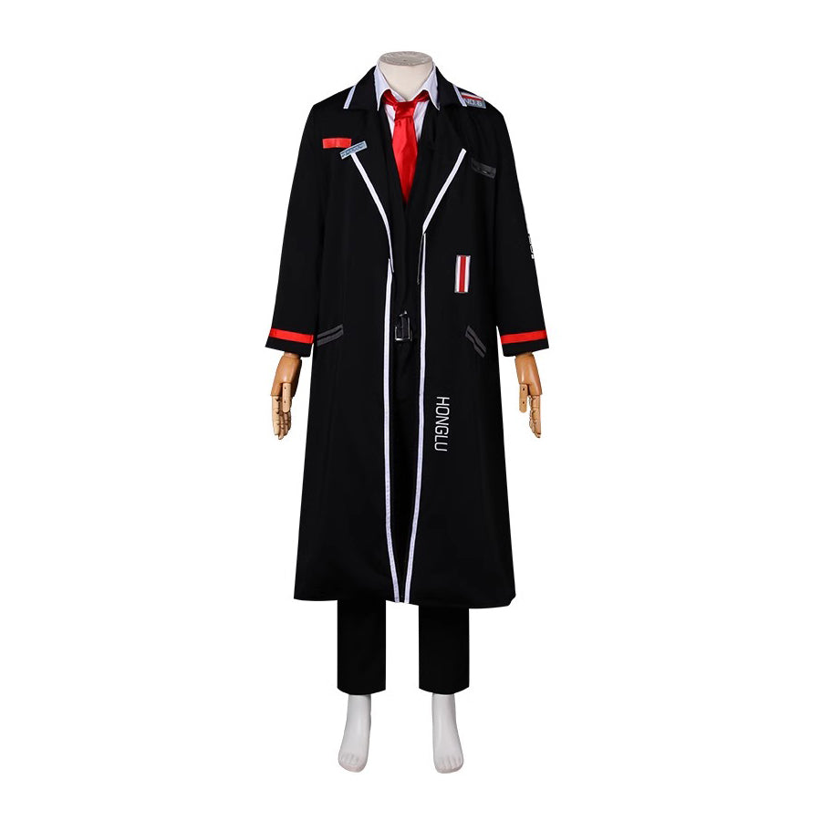 SBluuCosplay Hong Lu Cosplay Costume Limbus Company Cosplay Black Long Coat Uniform Suit Men Women Halloween Party Suit