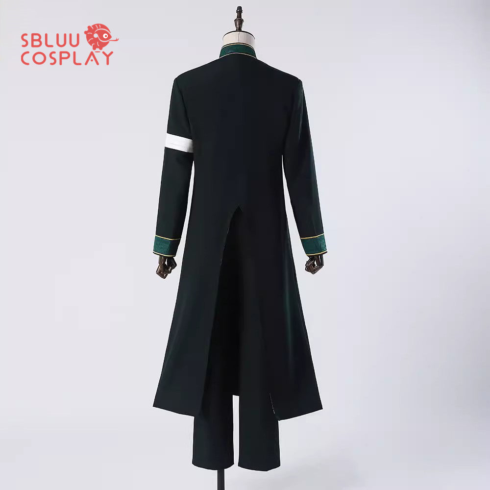 SBluuCosplay Anime Furin High School Hayato Suo Hajime Umemiya Haruka Sakura Cosplay Costume Green Long Coat Uniform Costume