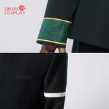 SBluuCosplay Anime Furin High School Hayato Suo Hajime Umemiya Haruka Sakura Cosplay Costume Green Long Coat Uniform Costume