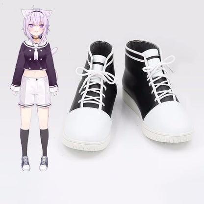 SBluuCosplay Virtual YouTuber Nekomata Okayu Cosplay Shoes Custom Made Boots