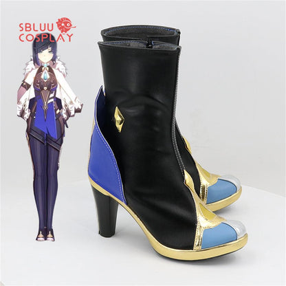 SBluuCosplay Game Genshin Impact Yelan Cosplay Shoes Custom Made Boots - SBluuCosplay