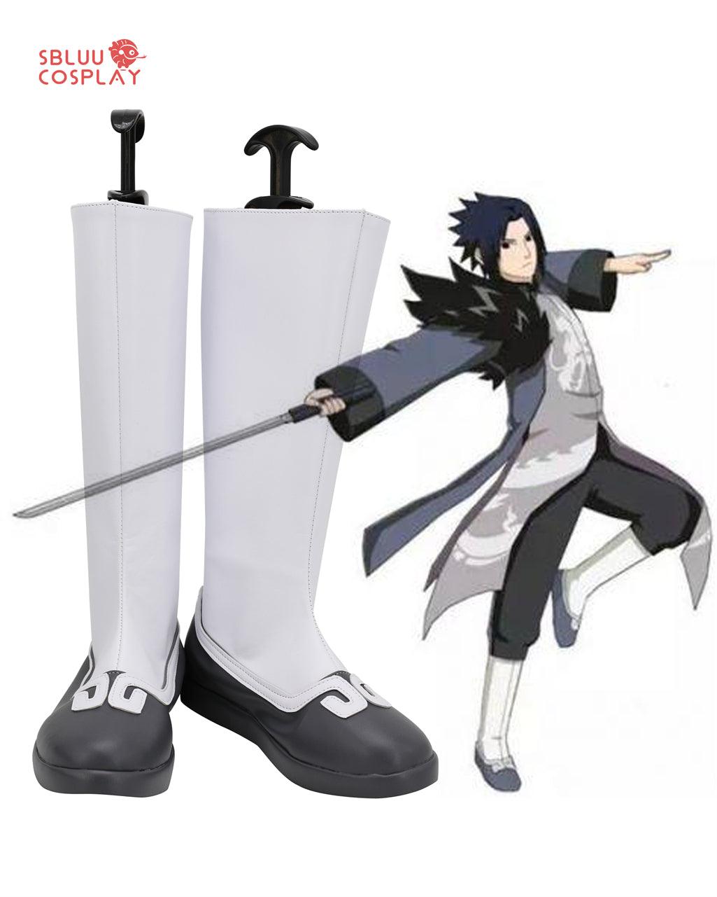 Naruto Uchiha Sasuke Cosplay Shoes Custom Made Boots - SBluuCosplay
