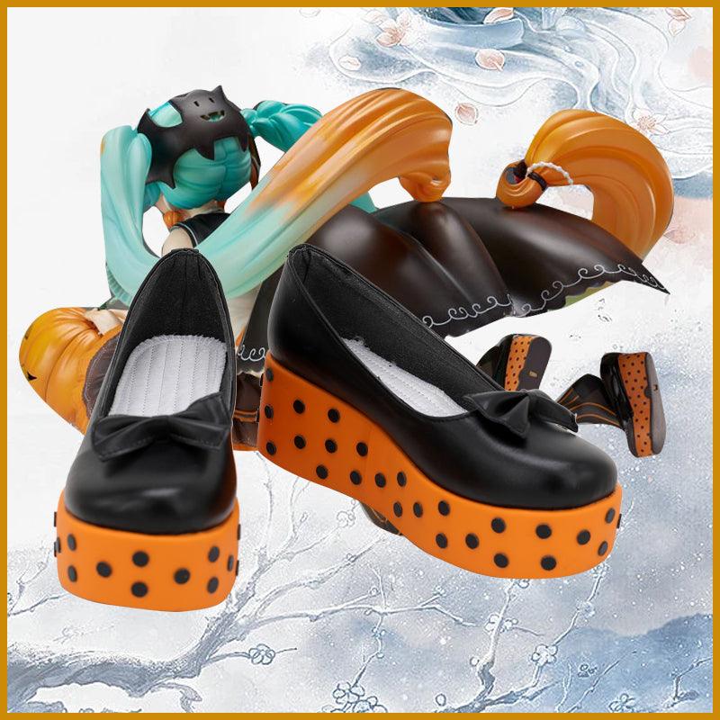 SBluuCosplay Vocaloid Hatsune Miku Pumpkin Cosplay Shoes Custom Made Boots - SBluuCosplay