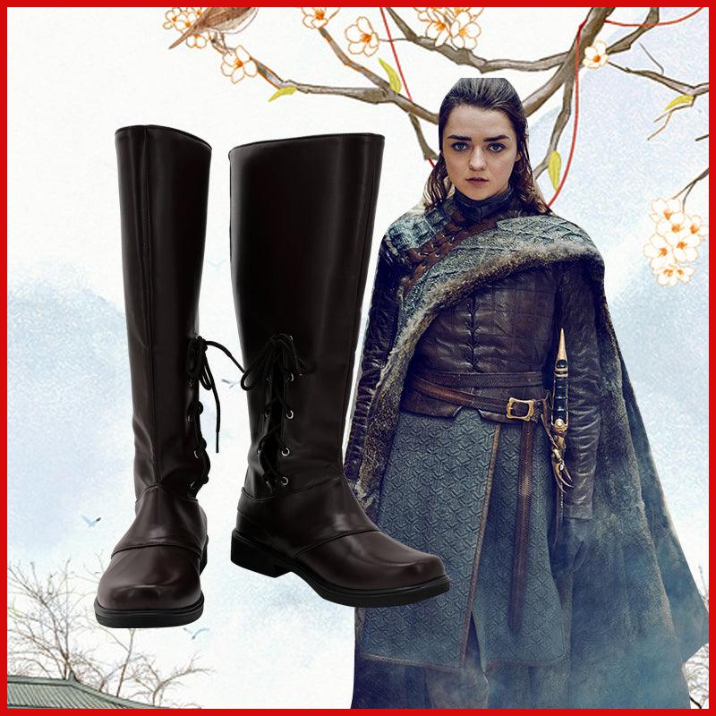 SBluuCosplay Game of Thrones Arya Stark Cosplay Shoes Custom Made Boots - SBluuCosplay