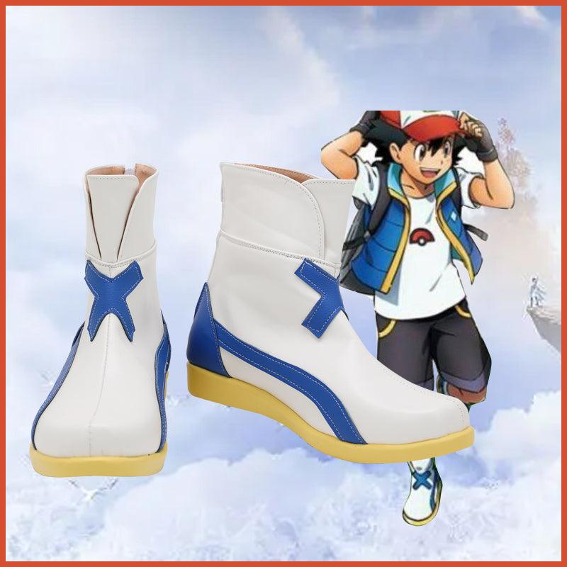 SBluuCosplay Pokémon Ash Ketchum Cosplay Shoes Custom Made Boots - SBluuCosplay