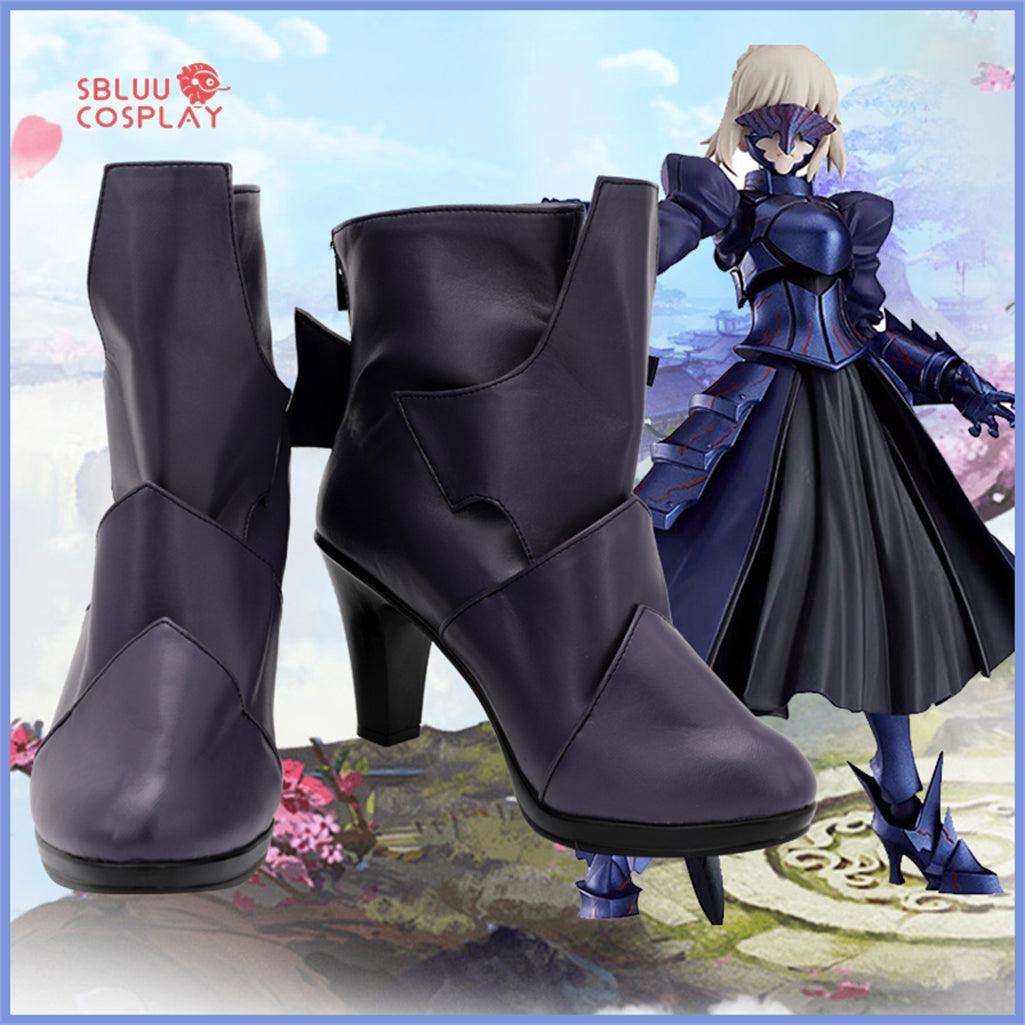 SBluuCosplay Fate Grand Order Saber Cosplay Shoes Custom Made Boots - SBluuCosplay