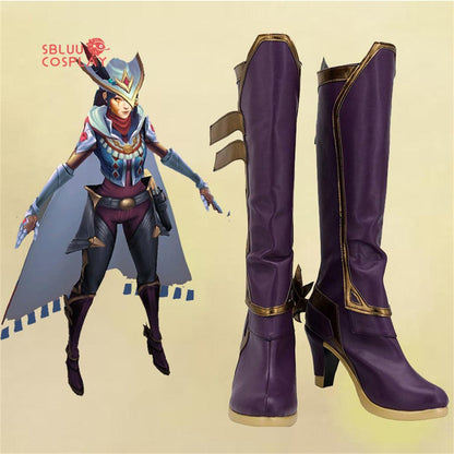 Game LOL Ashe Cosplay Shoes Custom Made Boots - SBluuCosplay