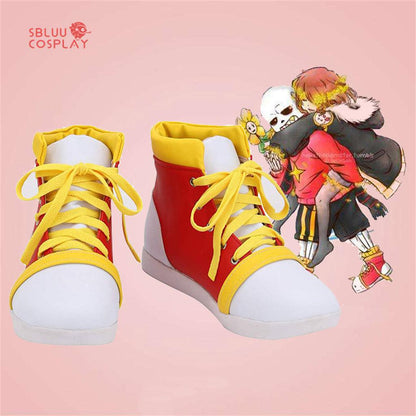 Undertale Flowerfell Sans Cosplay Shoes Custom Made Boots - SBluuCosplay