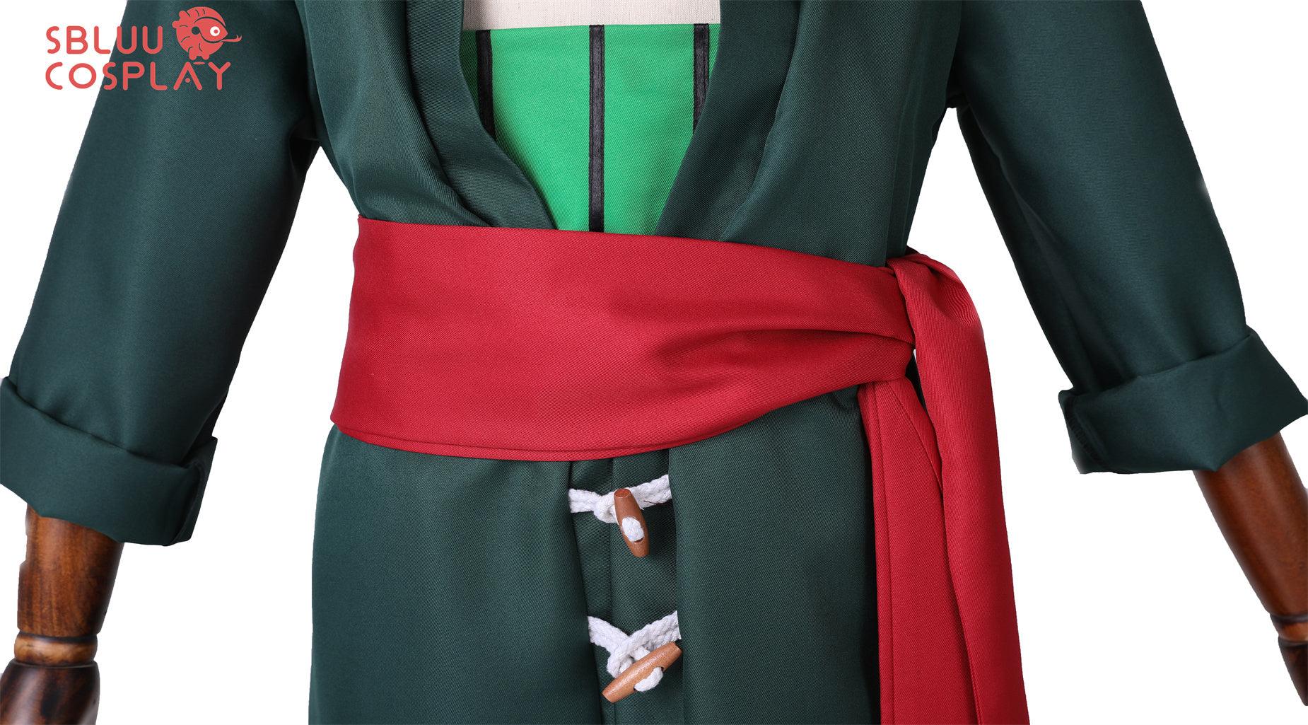 SBluuCosplay Adult Men's One Piece Roronoa Zoro Cosplay Costume Green Kimono Outfit - SBluuCosplay