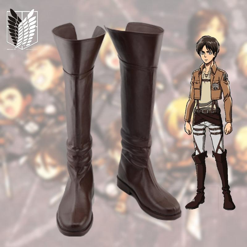 SBluuCosplay Attack on Titan Eren Yeager Cosplay Shoes Custom Made Boots - SBluuCosplay