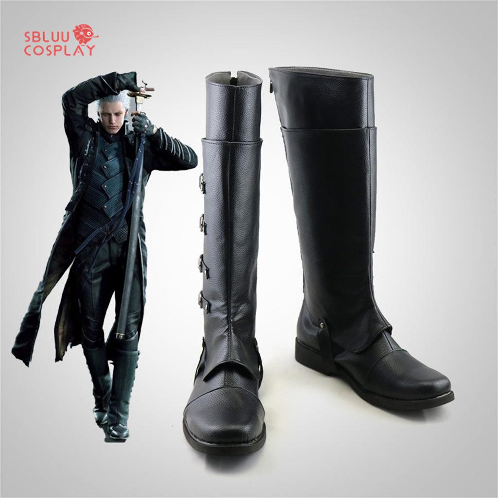 Game Devil May Cry 5 Vergil Cosplay Shoes Custom Made Boots - SBluuCosplay