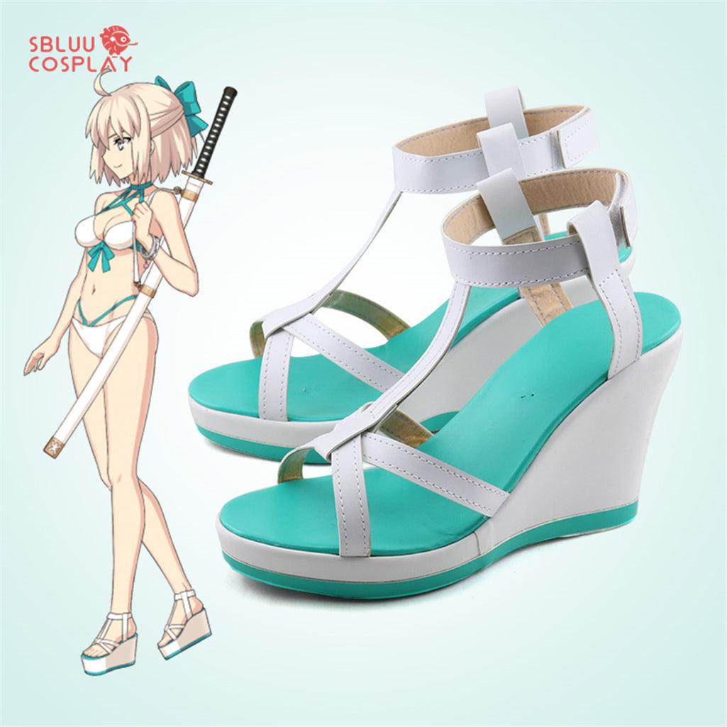 Fate Okita Souji Cosplay Shoes Custom Made - SBluuCosplay
