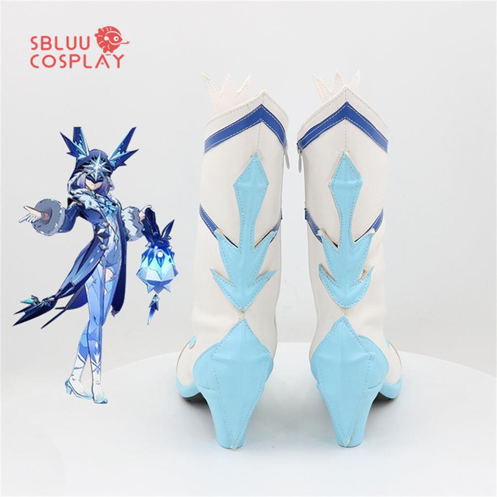SBluuCosplay Genshin Impact Fatui Cryo Cicin Mage Cosplay Shoes Custom Made Boots - SBluuCosplay