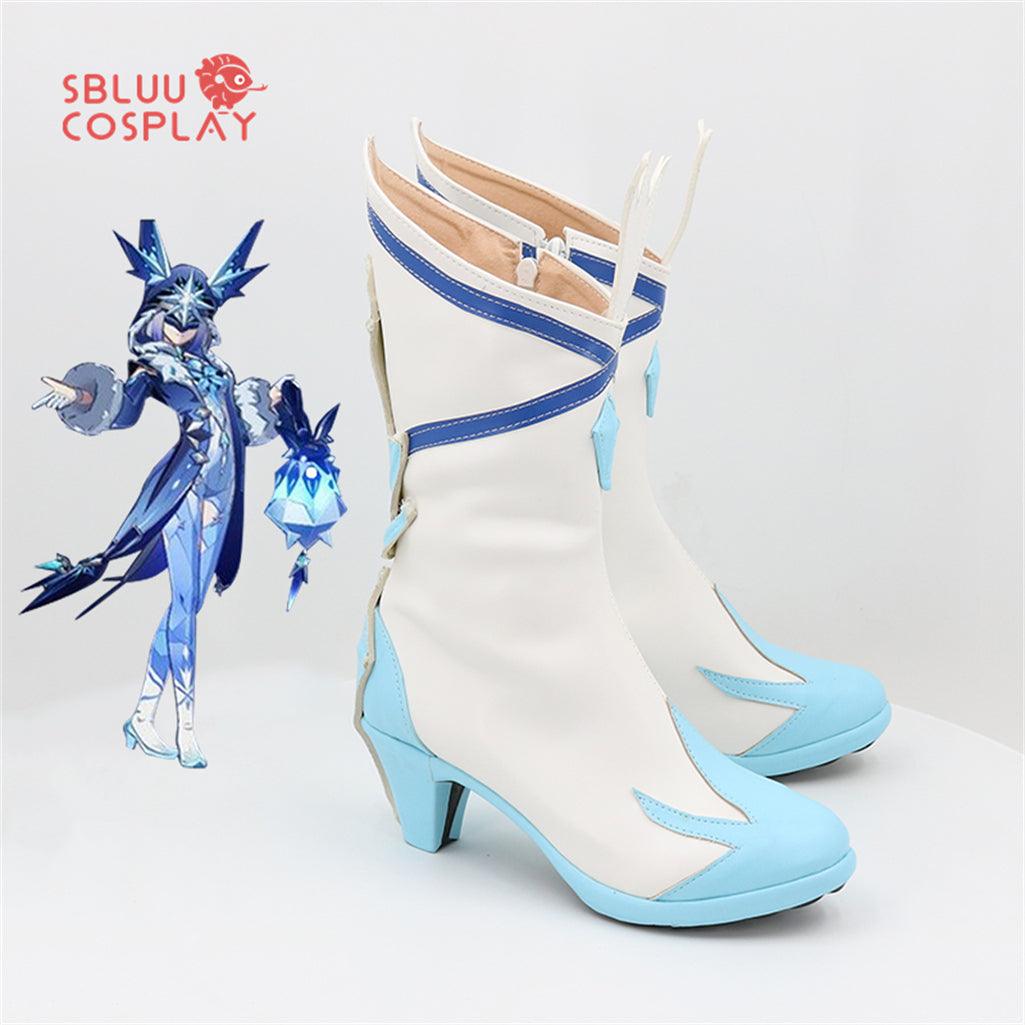 SBluuCosplay Genshin Impact Fatui Cryo Cicin Mage Cosplay Shoes Custom Made Boots - SBluuCosplay