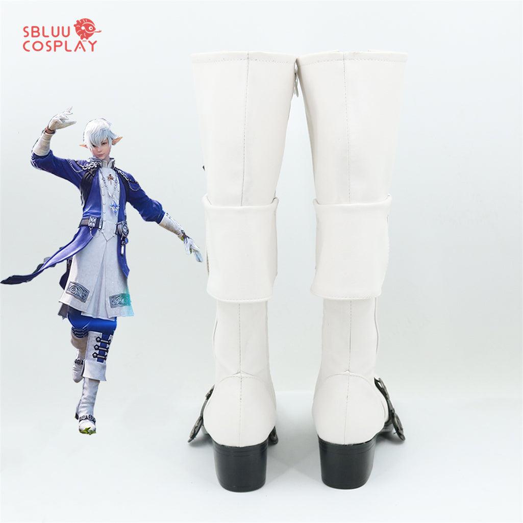 Game Final Fantasy XIV Alphinaud Leveilleur Cosplay Shoes Custom Made Calf Shoes Boots - SBluuCosplay