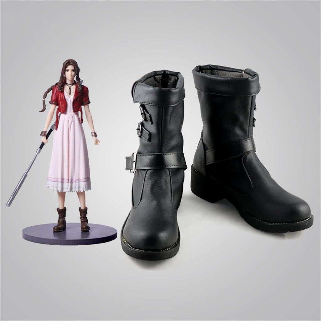 Game Final Fantasy VII Aerith Gainsborough Cosplay Shoes Custom Made Boots
