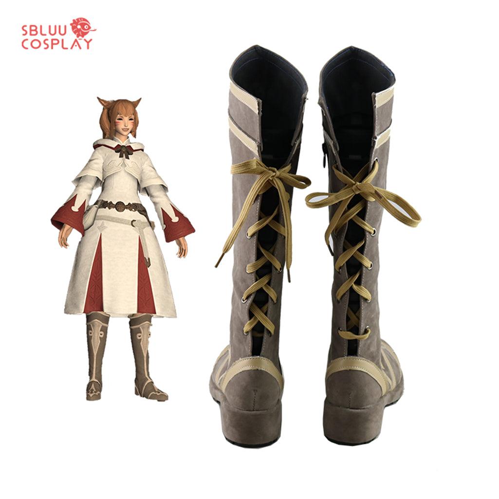 Game Final Fantasy XIV White Mage Cosplay Shoes Custom Made Boots - SBluuCosplay