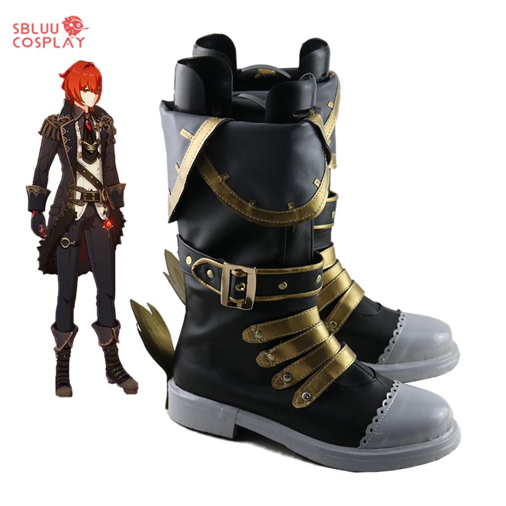 Game Genshin Impact Diluc Cosplay Shoes Custom Made Boots - SBluuCosplay