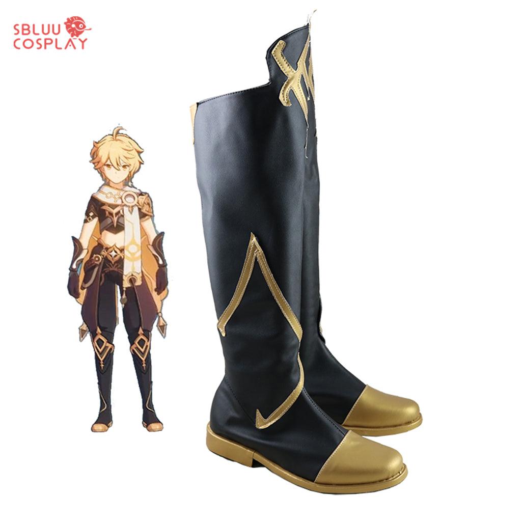 Game Genshin Impact Traveler Aether Cosplay Shoes Custom Made Boots - SBluuCosplay