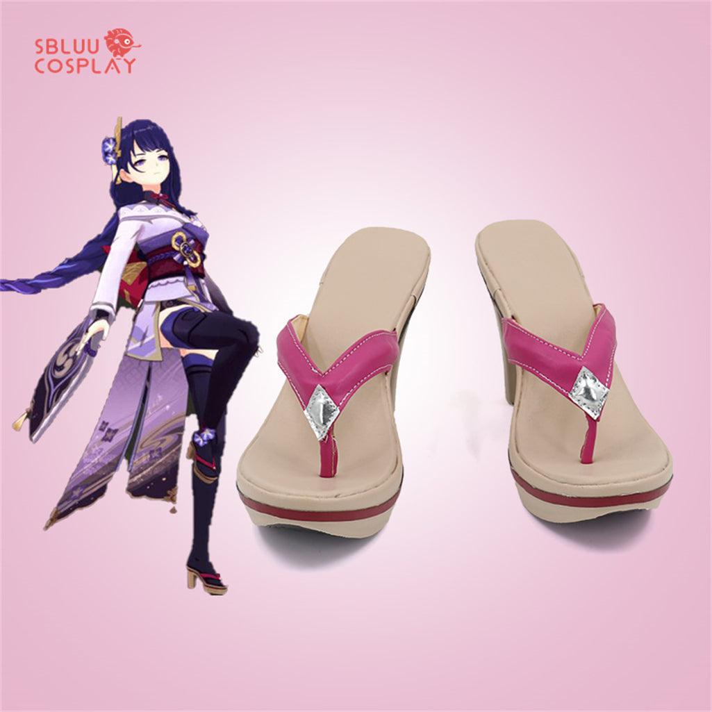 Game Genshin Impact Raiden Shogun Cosplay Shoes Custom Made - SBluuCosplay