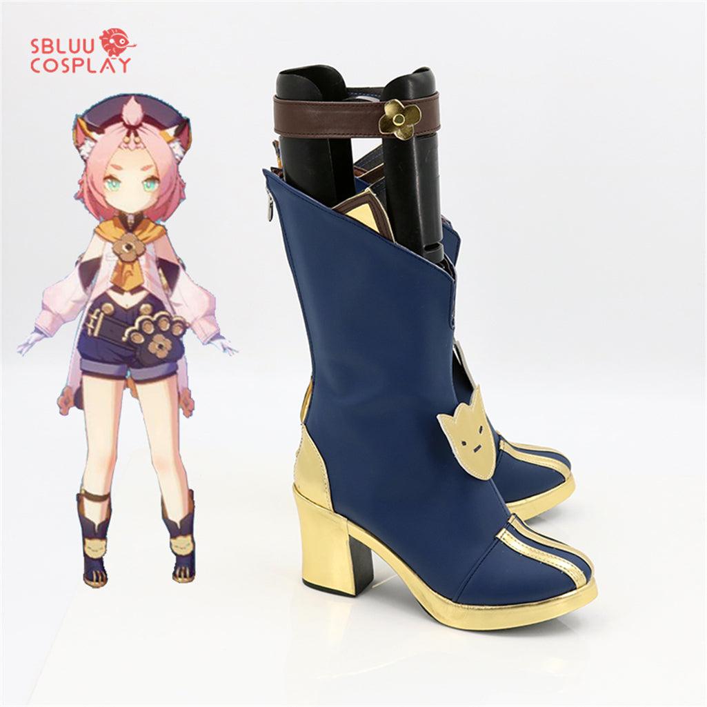 Game Genshin Impact Diona Cosplay Shoes Custom Made Boots - SBluuCosplay