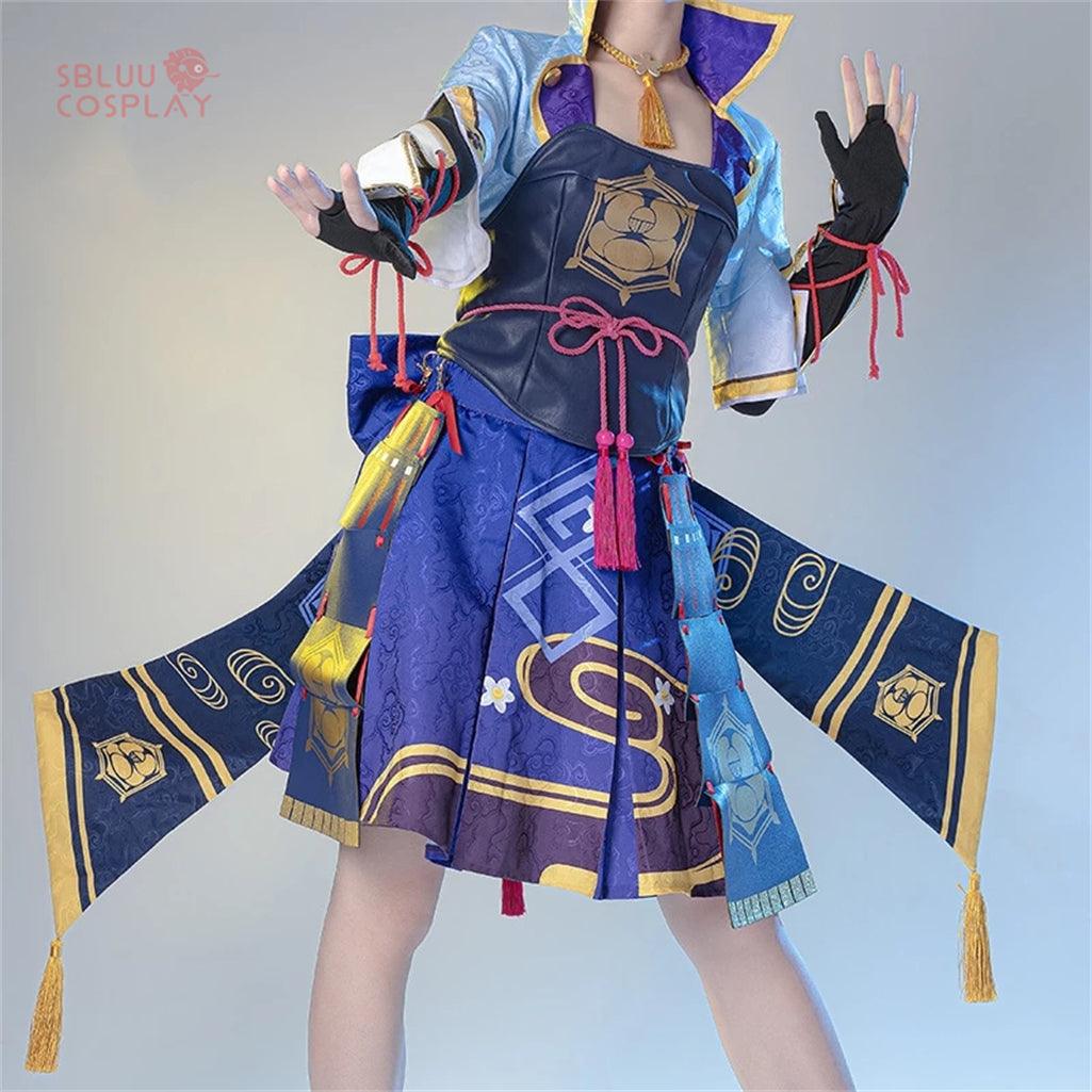 SBluuCosplay Genshin Impact Kamisato Ayaka Cosplay Costume Dress Halloween Wig Outfit - SBluuCosplay