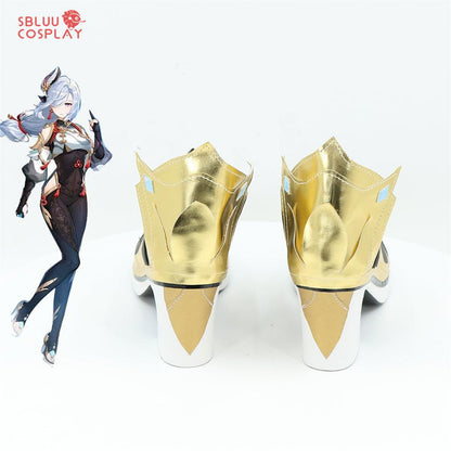 Game Genshin Impact Shenhe Cosplay Shoes Custom Made Shen He Boots - SBluuCosplay