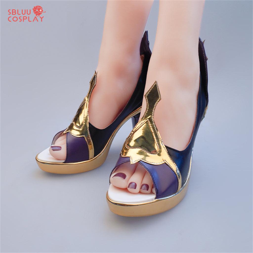 Game Genshin Impact Yelan Cosplay Shoes Custom Made Boots - SBluuCosplay