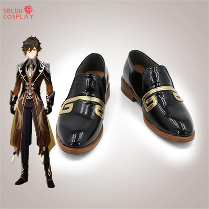 Game Genshin Impact Zhongli Cosplay Shoes Custom Made Zhong Li Boots - SBluuCosplay