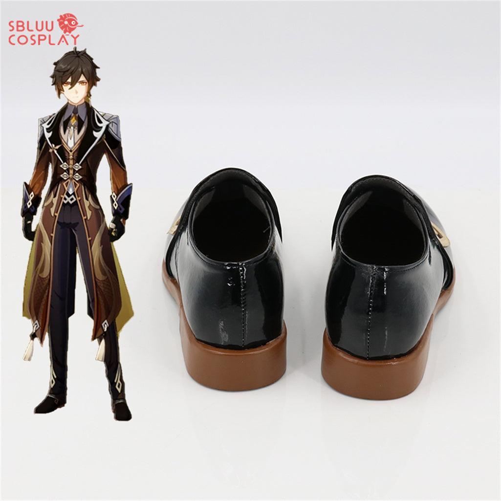 Game Genshin Impact Zhongli Cosplay Shoes Custom Made Zhong Li Boots - SBluuCosplay