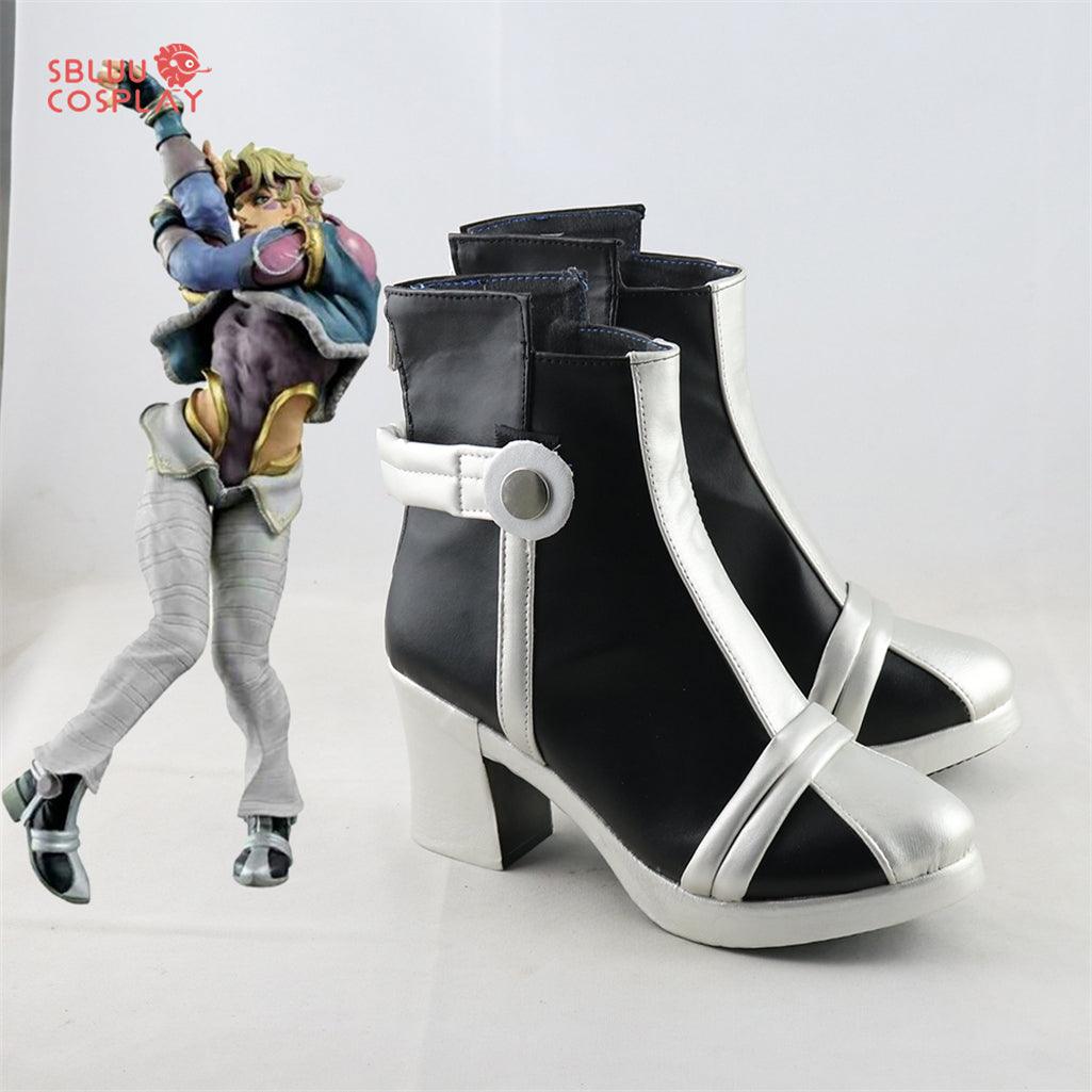 JoJo's Bizarre Adventure Caesar Anthonio Zeppeli Black Cosplay Shoes Custom Made Boots - SBluuCosplay