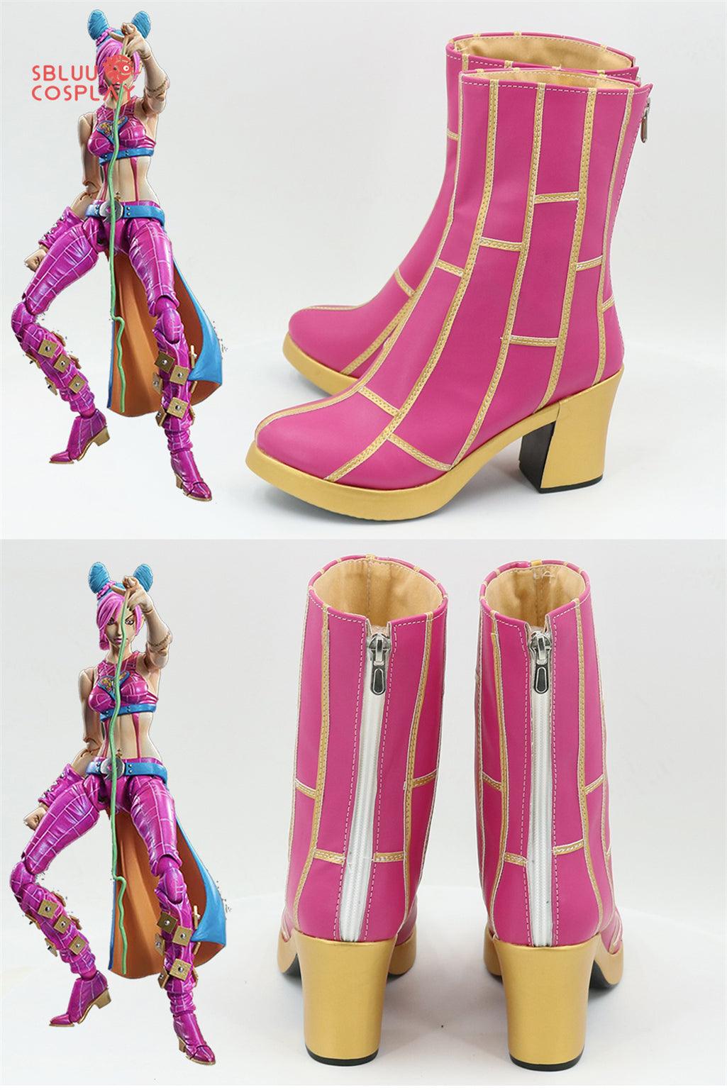 JoJo's Bizarre Adventure Jolyne Cujoh Pink Cosplay Shoes Custom Made Boots - SBluuCosplay