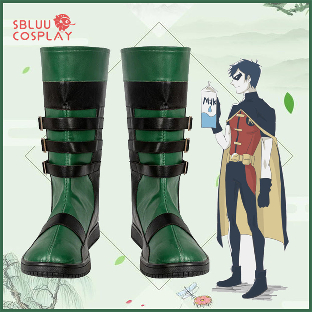 SBluuCosplay Justice League Robin Cosplay Shoes Custom Made Boots