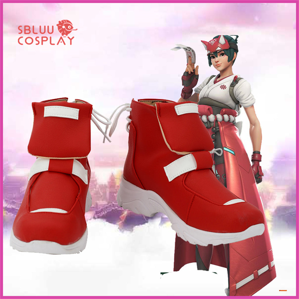 SBluuCosplay Overwatch Kiriko Cosplay Shoes Custom Made Boots