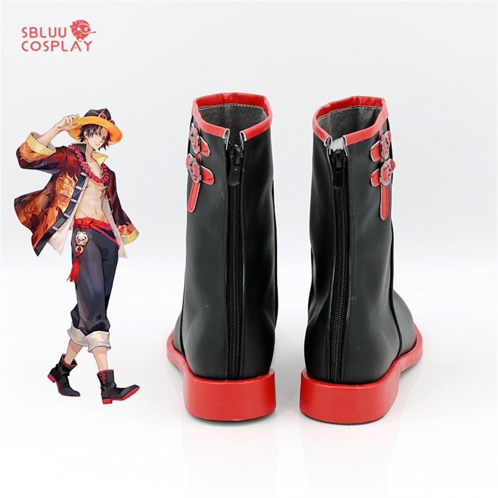 Portgas D Ace Cosplay Shoes Custom Made Boots - SBluuCosplay