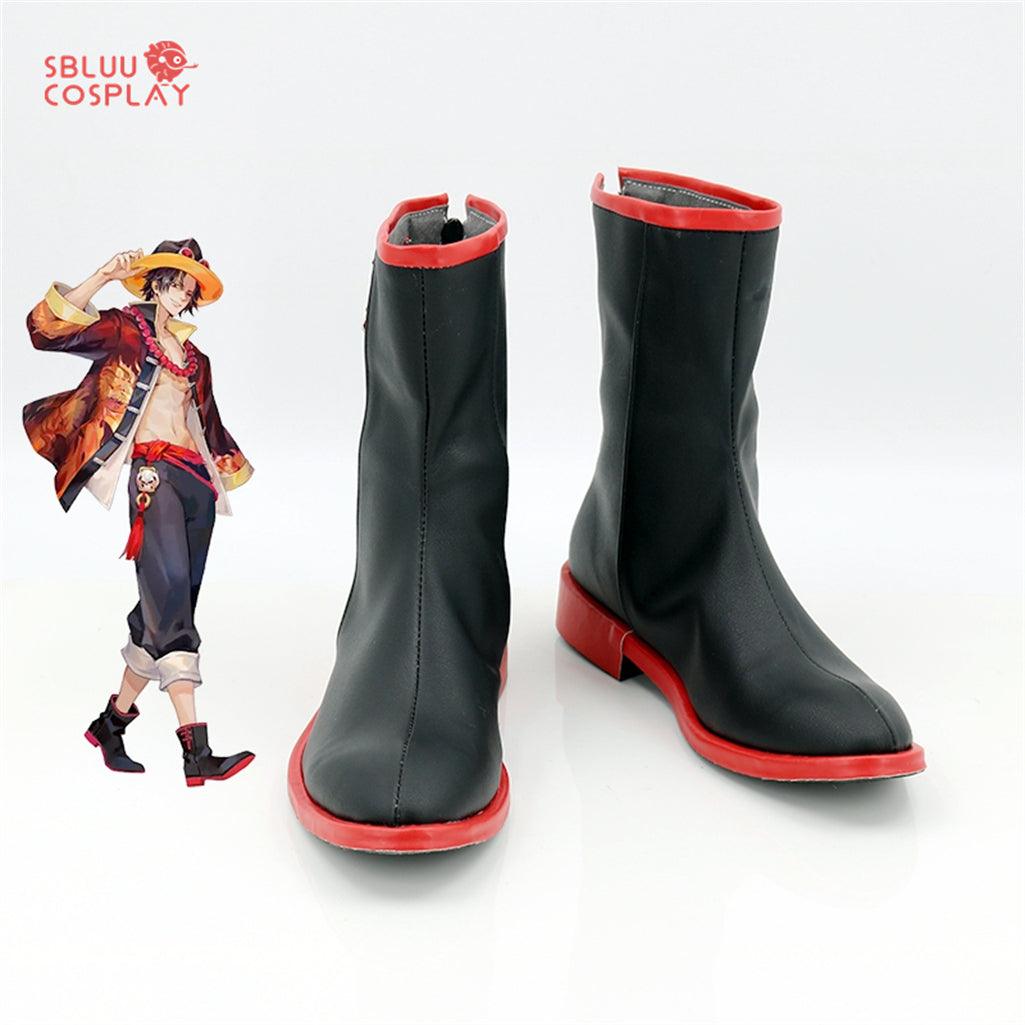 Portgas D Ace Cosplay Shoes Custom Made Boots - SBluuCosplay