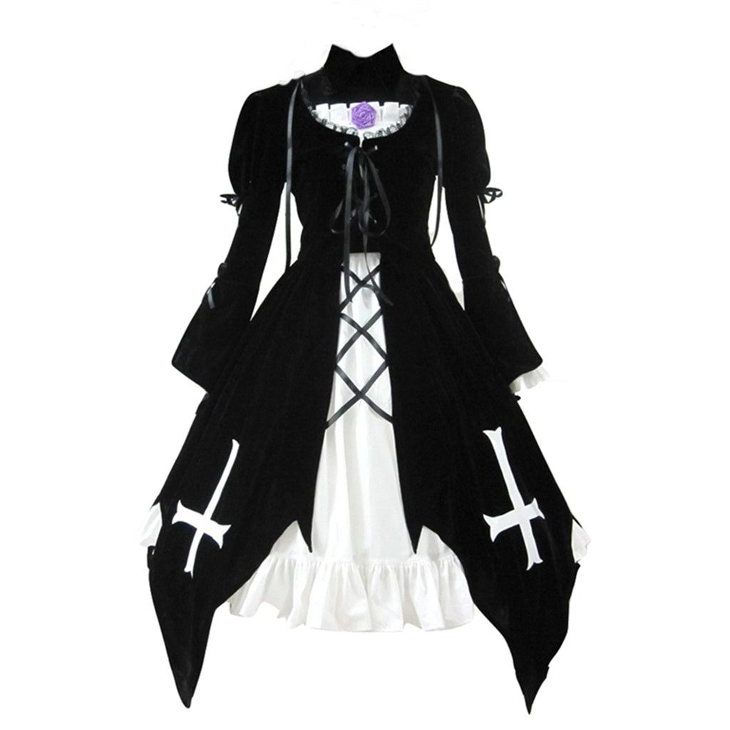 SBluuCosplay Rozen Maiden Suigintou Mercury Lampe Cosplay Costume Black Dress - SBluuCosplay