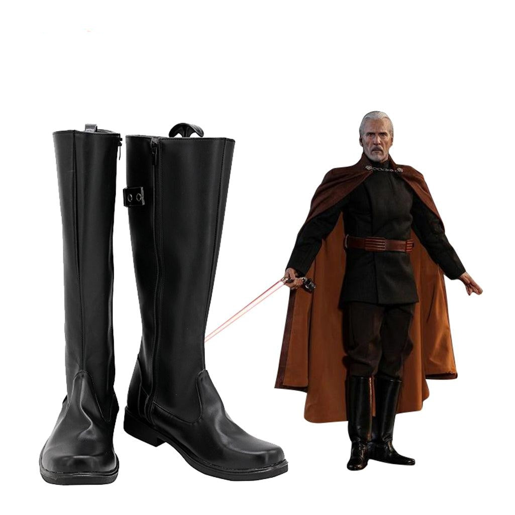 Star Wars Count Dooku Cosplay Shoes Custom Made Boots