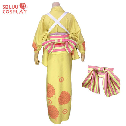 SBluuCosplay One Piece Wano Country O-Kiku Yukata Cosplay Costume Kimono Outfit - SBluuCosplay
