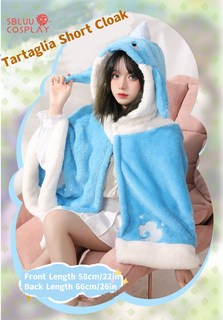 SBluuCosplay Genshin Impact Xiao Tartaglia Cosplay Umhang Robe Fleece Schlafanzug